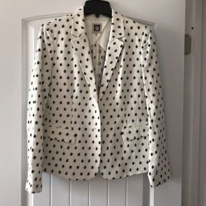 Anne Klein Cream and Black Designer Blazer - Sz: 8